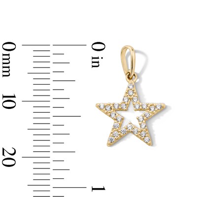 10K Solid Gold CZ Mini Star Charm