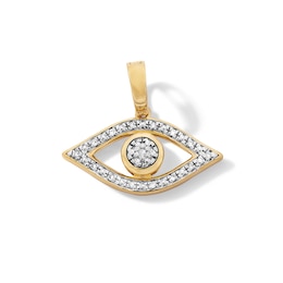 14K Gold Plated 1/20 CT. T.W. Lab-Grown Diamond Evil Eye Necklace Charm