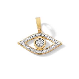 14K Gold Plated 1/20 CT. T.W. Lab-Grown Diamond Evil Eye Charm