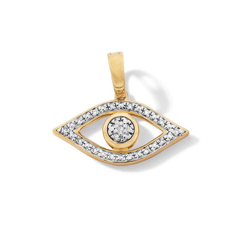 Main Image 1 of 14K Gold Plated 1/20 CT. T.W. Lab-Grown Diamond Evil Eye Charm
