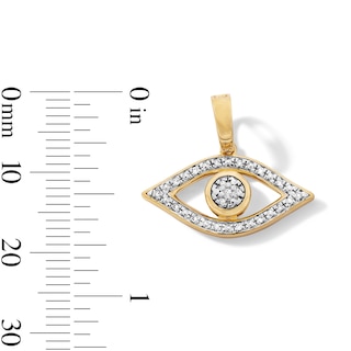 14K Gold Plated 1/20 CT. T.W. Lab-Grown Diamond Evil Eye Charm