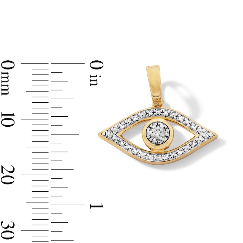 Main Image 2 of 14K Gold Plated 1/20 CT. T.W. Lab-Grown Diamond Evil Eye Charm