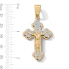 Thumbnail Image 2 of 14K Gold Plated 1/20 CT. T.W. Lab-Grown Diamond Crucifix Necklace Charm