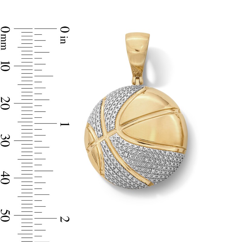 14K Gold Plated 1/20 CT. T.W. Lab-Grown Diamond Basketball Necklace Charm