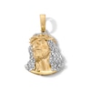 Thumbnail Image 1 of 14K Gold Plated 1/20 CT. T.W. Lab-Grown Diamond Face of Jesus Necklace Charm