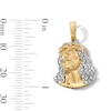 Thumbnail Image 2 of 14K Gold Plated 1/20 CT. T.W. Lab-Grown Diamond Face of Jesus Necklace Charm