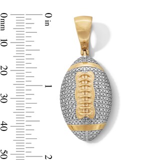 14K Gold Plated 1/10 CT. T.W. Lab-Grown Diamond Pavé Football Necklace Charm