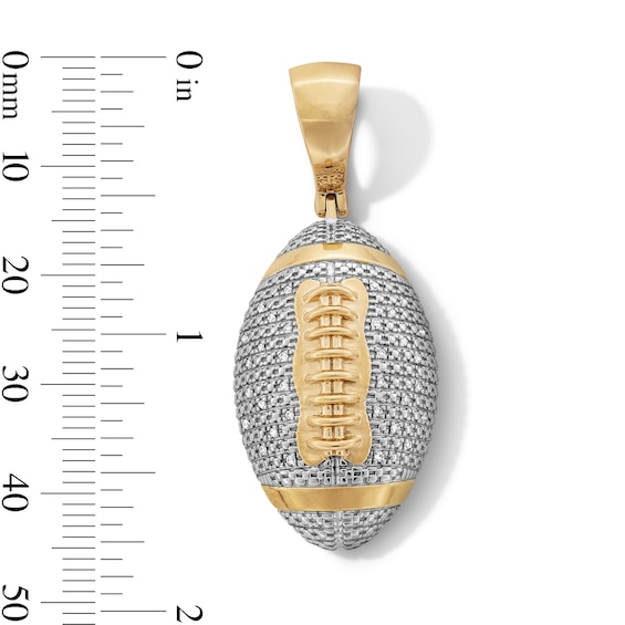 14K Gold Plated 1/10 CT. T.W. Lab-Grown Diamond Pavé Football Necklace Charm