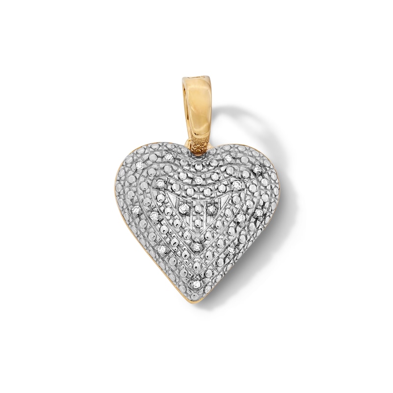 Main Image 1 of 14K Gold Plated 1/20 CT. T.W. Lab-Grown Diamond Heart Necklace Charm