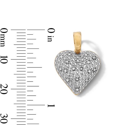 14K Gold Plated 1/20 CT. T.W. Lab-Grown Diamond Beaded Heart Charm