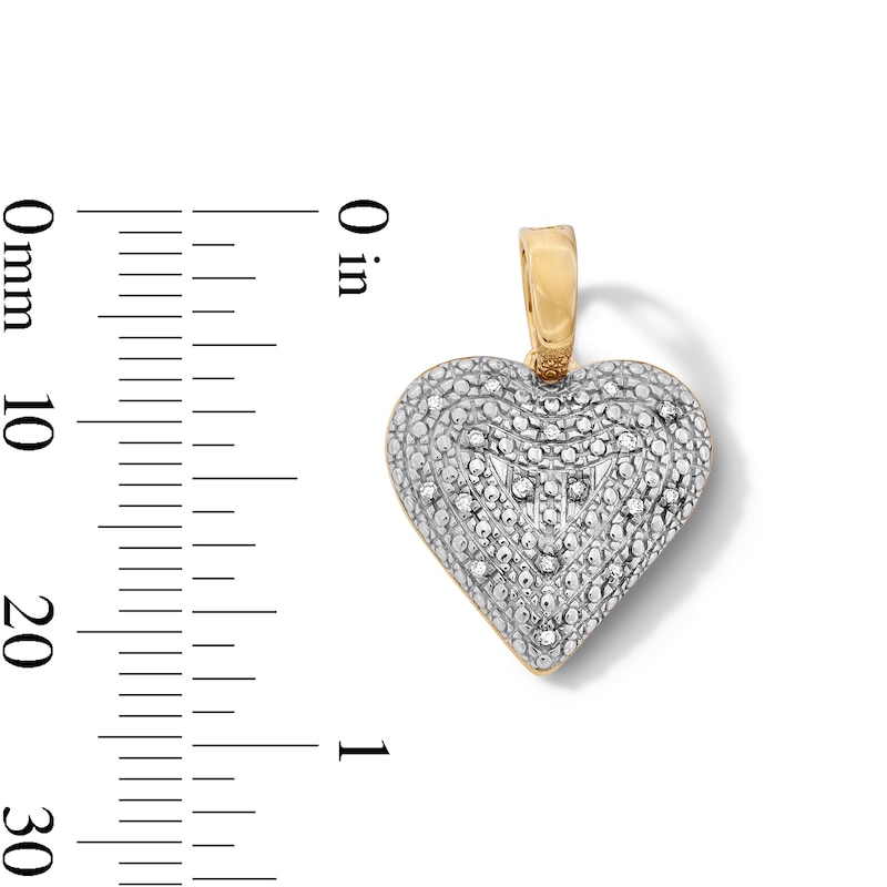 Main Image 2 of 14K Gold Plated 1/20 CT. T.W. Lab-Grown Diamond Heart Necklace Charm