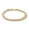 Thumbnail Image 1 of 14K Gold Plated 1/10 CT. T.W. Lab-Grown Diamond Pavé Curb Chain Bracelet - 8"