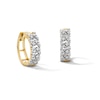 14K Gold Plated 1/20 CT. T.W. Lab-Grown Diamond Chain Link Huggie Hoops