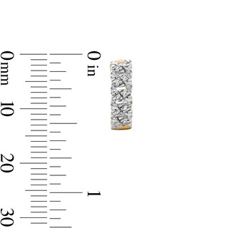 14K Gold Plated 1/20 CT. T.W. Lab-Grown Diamond Chain Link Huggie Hoops