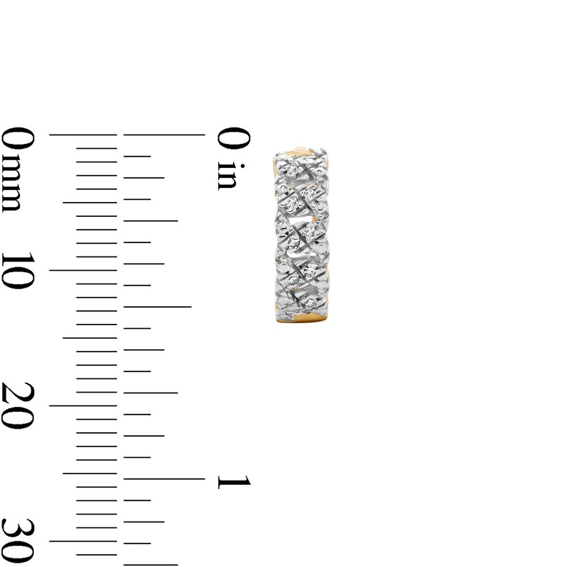 14K Gold Plated 1/20 CT. T.W. Lab-Grown Diamond Chain Link Huggie Hoops