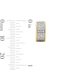 Thumbnail Image 2 of 14K Gold Plated 1/20 CT. T.W. Lab-Grown Diamond Three Row Huggie Hoops
