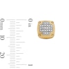 Thumbnail Image 2 of 14K Gold Plated 1/20 CT. T.W. Lab-Grown Diamond Cushion Textured Frame Studs