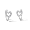 Thumbnail Image 1 of Solid Sterling Silver CZ Heart Outline Huggie Hoops