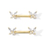 Thumbnail Image 1 of Yellow Ion-Plated CZ Butterfly Barbell Set - 14G 7/16"