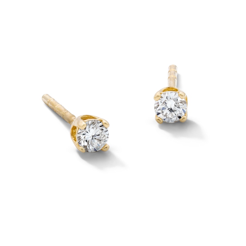 Main Image 1 of 10K Solid Gold 1/8 CT. T.W. Lab-Grown Diamond Solitaire Studs