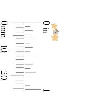 10K Solid Gold Lab-Grown Diamond Accent Star Crawler Studs