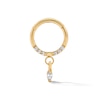 Yellow Ion-Plated CZ Marquise and Round Clicker Hoop - 16G 3/8"