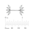 Thumbnail Image 2 of Solid Stainless Steel CZ Marquise Barbell Set - 14G 7/16"