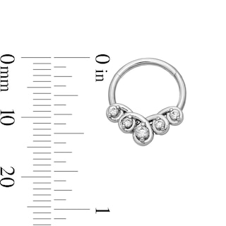 Solid Stainless Steel CZ SwirlClicker Hoop - 16G 5/16"