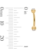 Thumbnail Image 3 of Yellow Ion-Plated CZ Flower, Bezel, and Solitaire Curved Barbell Set - 16G 3/8"