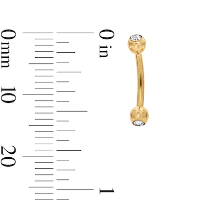 Yellow Ion-Plated CZ Flower, Bezel, and Solitaire Curved Barbell Set - 16G 3/8"