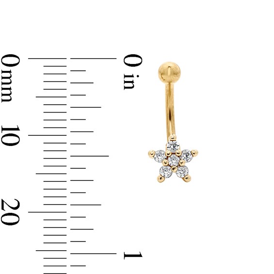 Yellow Ion-Plated CZ Flower, Bezel, and Solitaire Curved Barbell Set - 16G 3/8"