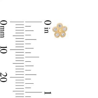 10K Solid Gold 1/10 CT. T.W. Lab-Grown Diamond Bezel Fashion Studs