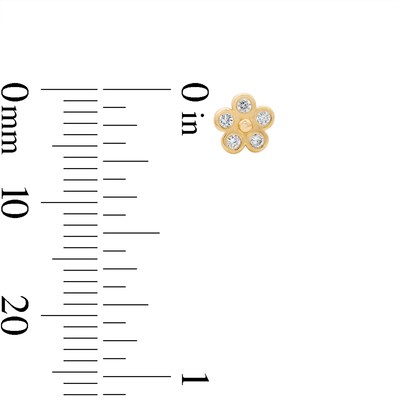 10K Solid Gold 1/10 CT. T.W. Lab-Grown Diamond Bezel Fashion Studs