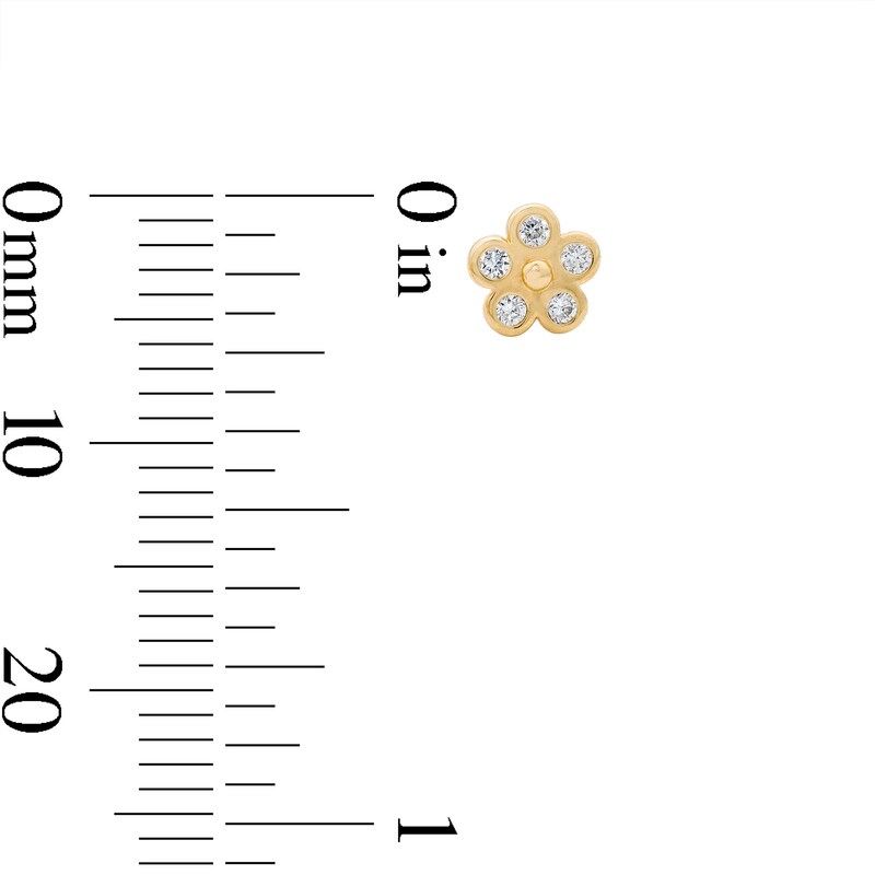 Main Image 2 of 10K Solid Gold 1/10 CT. T.W. Lab-Grown Diamond Bezel Fashion Studs