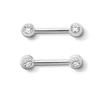 Thumbnail Image 1 of Solid Stainless Steel Crystal Bezel Barbell Set - 14G 7/16"