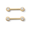 Thumbnail Image 1 of Yellow Ion-Plated Crystal Bezel Barbell Set - 14G 7/16"