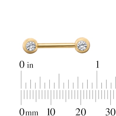 Yellow Ion-Plated Crystal Bezel Barbell Set - 14G 7/16"