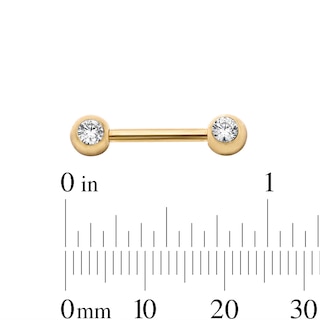 Yellow Ion-Plated Crystal Bezel Barbell Set - 14G 7/16"