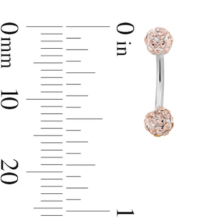 Solid Stainless Steel Champagne Crystal Curved Barbell - 16G 5/16"