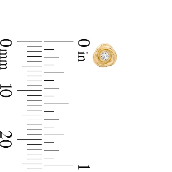 10K Solid Gold 1/20 CT. T.W. Lab-Grown Diamond Knot Studs