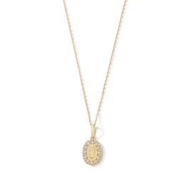 10K Solid Gold 1/20 CT. T.W. Lab-Grown Diamond Virgin Mary Pendant