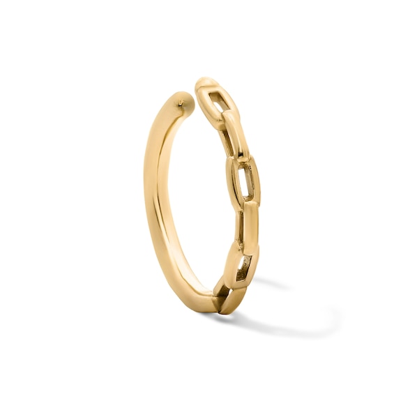 Yellow Ion-Plated Chain Link Hoop - 16G 3/8"