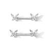 Thumbnail Image 1 of Solid Stainless Steel CZ Butterfly Barbell Set - 14G 7/16"