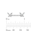Thumbnail Image 2 of Solid Stainless Steel CZ Butterfly Barbell Set - 14G 7/16"