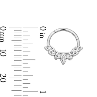 Solid Stainless Steel CZ Clicker Hoop - 16G 3/8"