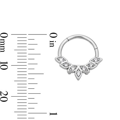 Solid Stainless Steel CZ Clicker Hoop - 16G 3/8"