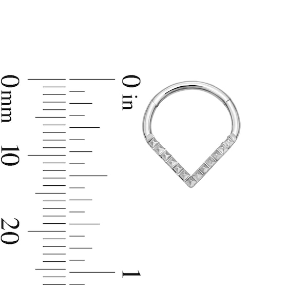 Solid Stainless Steel CZ Pointed Clicker Hoop - 16G 3/8"