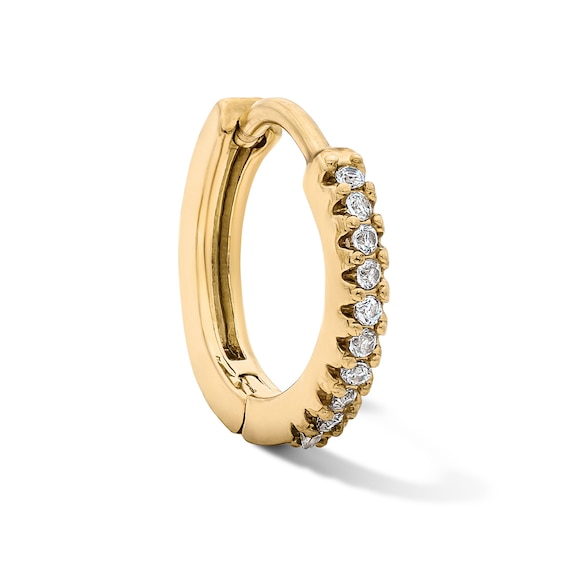 Yellow Ion-Plated CZ Cartilage Clicker Hoop - 18G 3/8"