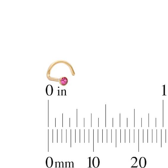 Yellow Ion-Plated Pink, White and Blue Crystal Nose Stud Set – 20G 5/8"