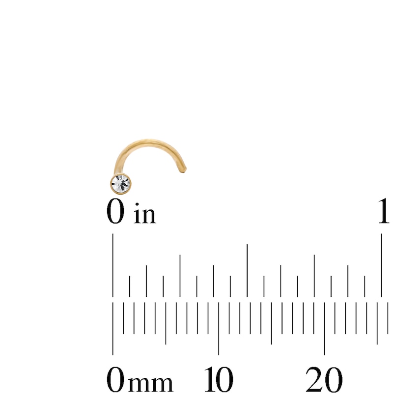 Main Image 3 of Yellow Ion-Plated Pink, White and Blue Crystal Nose Stud Set – 20G 5/8"